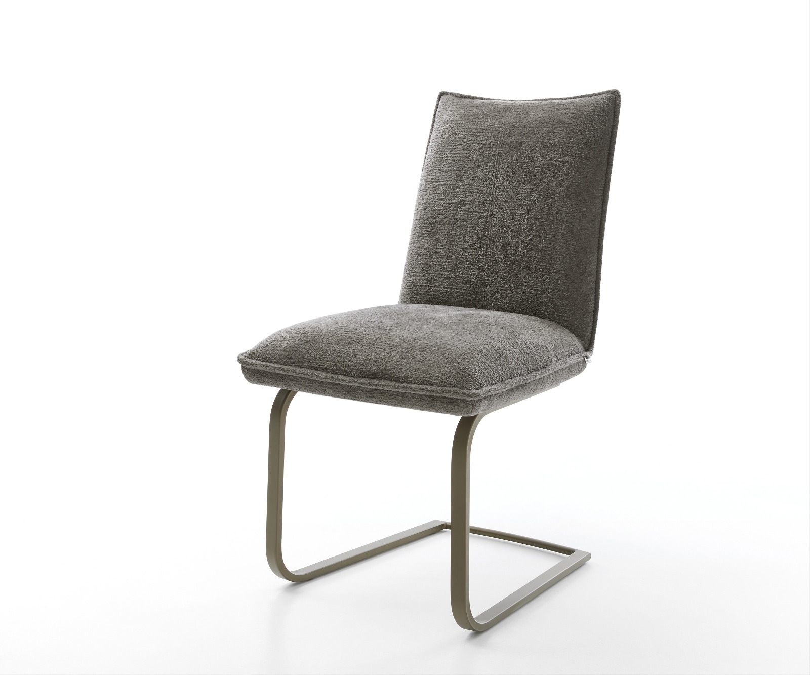 DELIFE Freischwinger Lelio-Flex Bouclé Soft Schlamm Freischwinger flach Effektfinish Titan Taschenfederkern, Esszimmerstühle Image