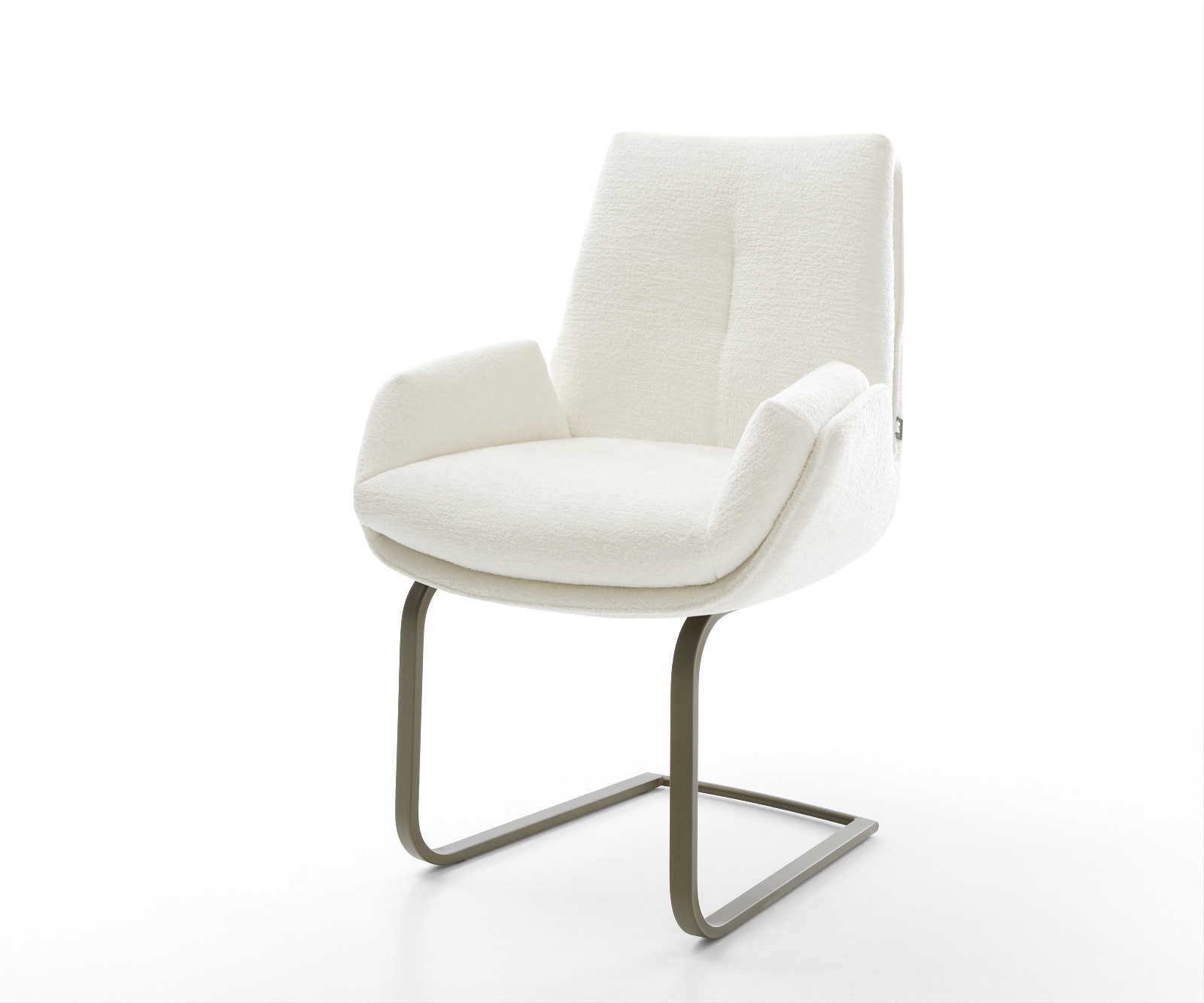 DELIFE Freischwinger Clea-Flex Bouclé Soft Beige Freischwinger flach Effektfinish Titan, Esszimmerstühle Image