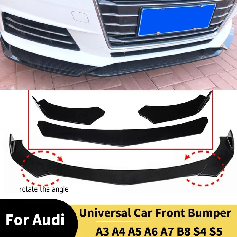 Per Audi A3 A4 A5 A6 A7 B8 S4 S5 Paraurti anteriore Splitter Labbro Spoiler universale Lama anteriore Diffusore Accessori Body kit Tuning