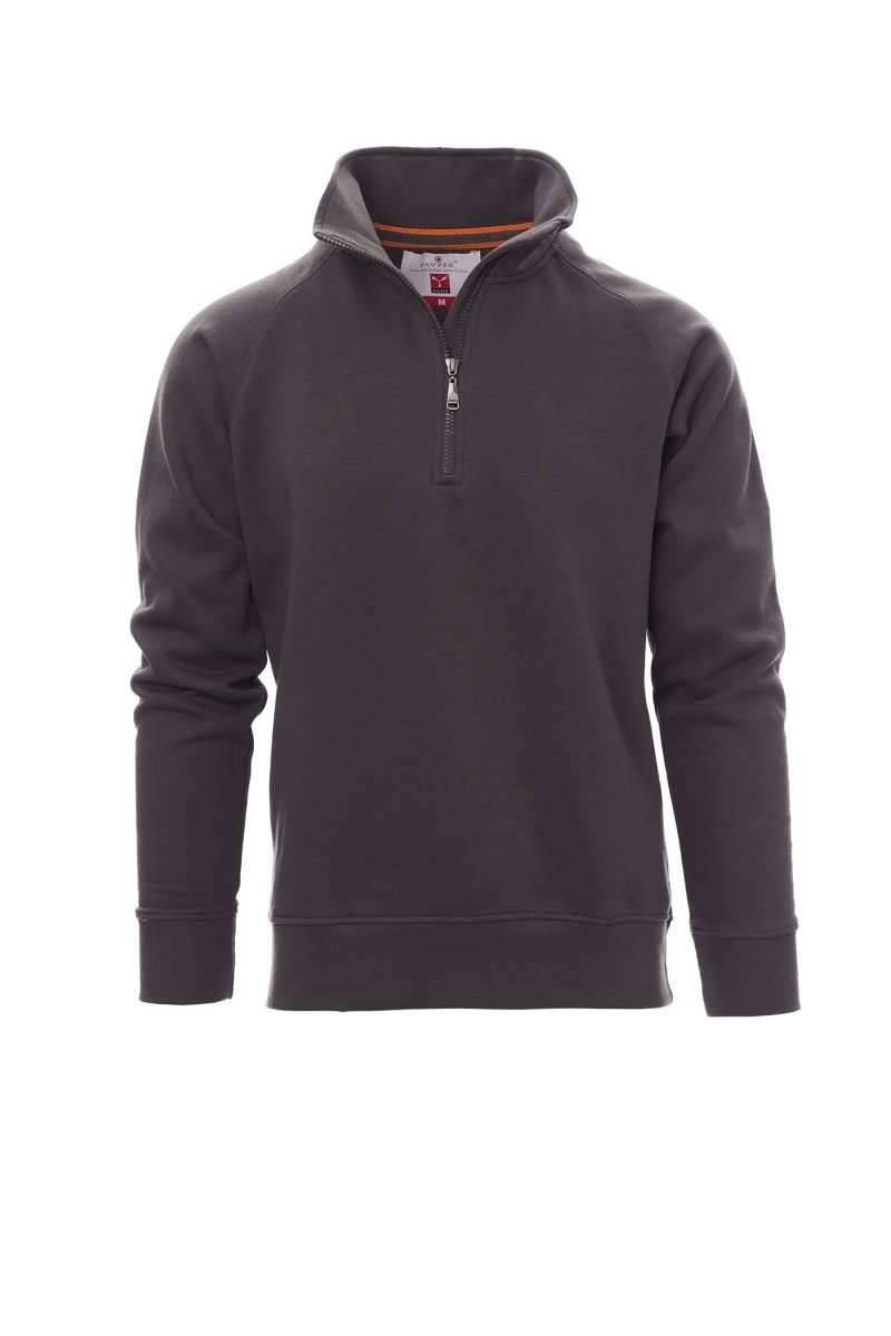 PAYPER Sweatshirt MIAMI+ Herren Troyer / Stehkragensweatshirt mit kurzem Reißverschluss rauchgrau 5XL Image