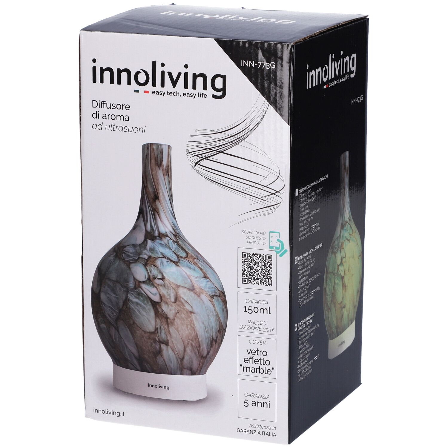 Innoliving Diffusore Di Aroma Ad Ultrasuoni Vetro 1 pz Altro