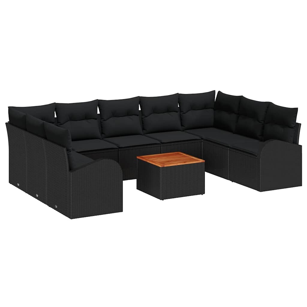 vidaXL Garten-Sofa-Set 10 pcs Schwarz Image