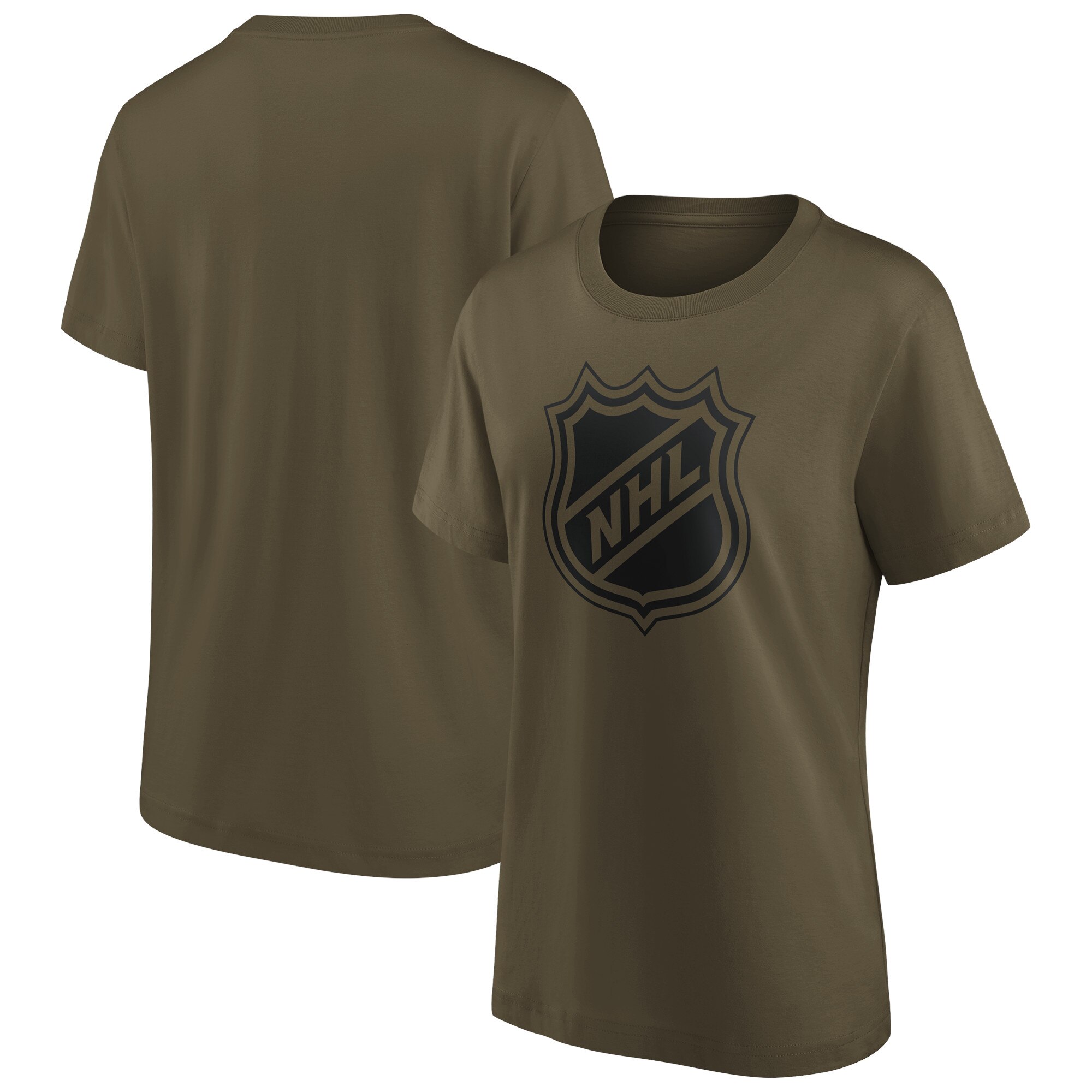 NHL Fanatics Branded Iconic Preferred Logo Grafik T-Shirt - Khaki - Damen Image