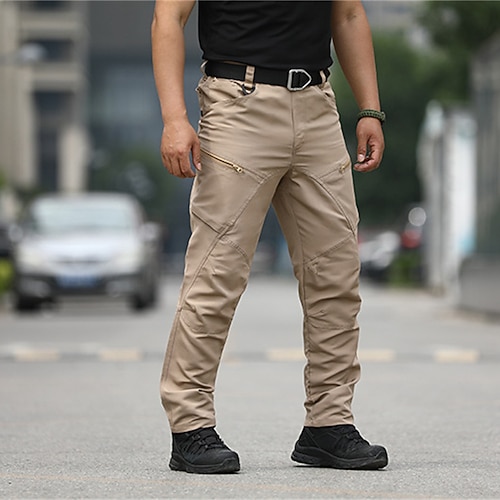 Herren Cargo-Hosen Hose Mehrere Taschen Einfach Tarnung Winddicht tragbar Outdoor Täglich Campen und Wandern Streetwear Stilvoll Tarnung Schwarz Armeegrün Mikroelastisch Image