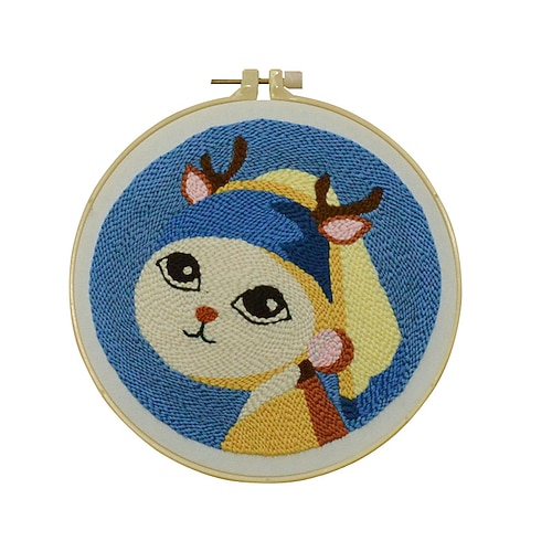 Weihnachtsgeschenk für Mütter: DIY-Stickerei-Starterset – Lavendel Blumenmuster „Vergissmeinnicht" mit Stickrahmenanleitung – für Anfänger geeignet Image