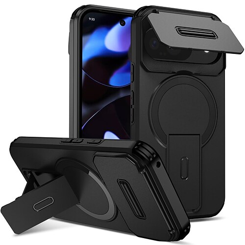 Handy Hülle Handyhüllen Für Google Pixel 10 Pro Pixel 10 Pixel 9 Pro Pixel 9 Rückseite Mit Ständer Stoßfest Rüstung PC PU-Leder Image