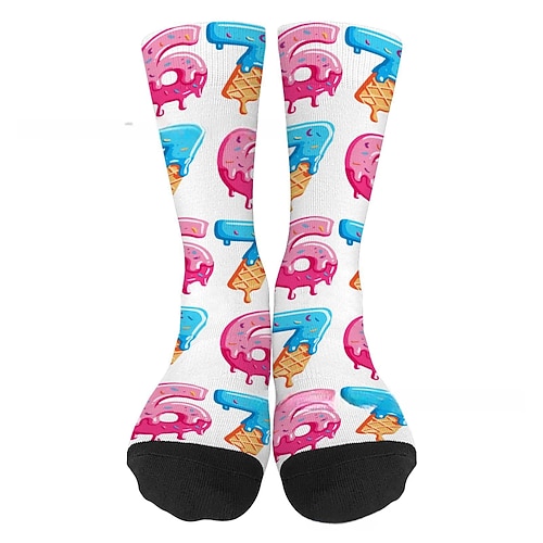 Lustige Socken mit 67er-Meme-Design, kreatives 67er-Muster, lässige Socken aus weichem, bequemem Material – perfekt für jeden Tag, als Geschenk oder modisches Accessoire. Image