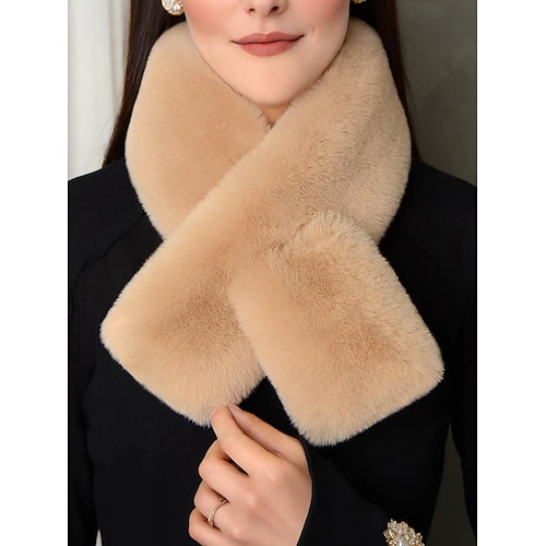 Unisex-Schal aus Kunstpelz, weiches und warmes Material, vielseitig tragbar, perfekt für Wintermode und als Weihnachtsgeschenk, in verschiedenen Farben erhältlich Image
