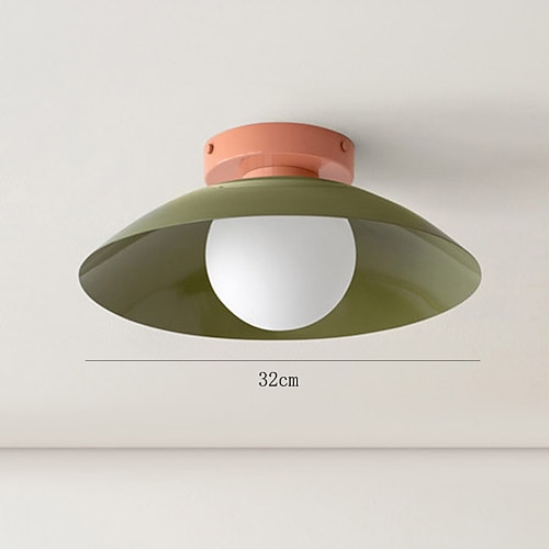Deckenleuchten im Mid-Century-Stil, nordisch-minimalistische Metall-Deckenleuchte, moderne Kugel-Glas-Deckenleuchte, flache Montage, deckennahe Leuchten für Flur, Wohnzimmer, Küche Image