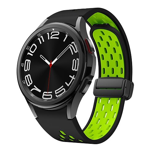 Uhrenarmband für Samsung Galaxy Watch 7/6/5/4 40/44mm, Watch 5 Pro 45mm, Watch 6 Classic 43/47mm, Watch 4 Classic 42/46mm Silikon Ersatz Gurt Verstellbar Sportarmband Moderne Schnalle Aushöhlung Image