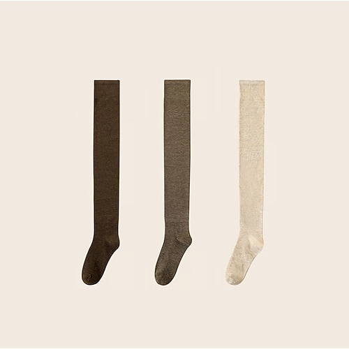 Damen-Oberschenkelstrümpfe, lange Strümpfe, warm, weich, gestrickt, dehnbar, gemütlich, sexy, süß, modisch, Winter, Herbst, lässig, täglich, Schulmädchen, japanischer Stil, bequeme Strumpfhosen Image
