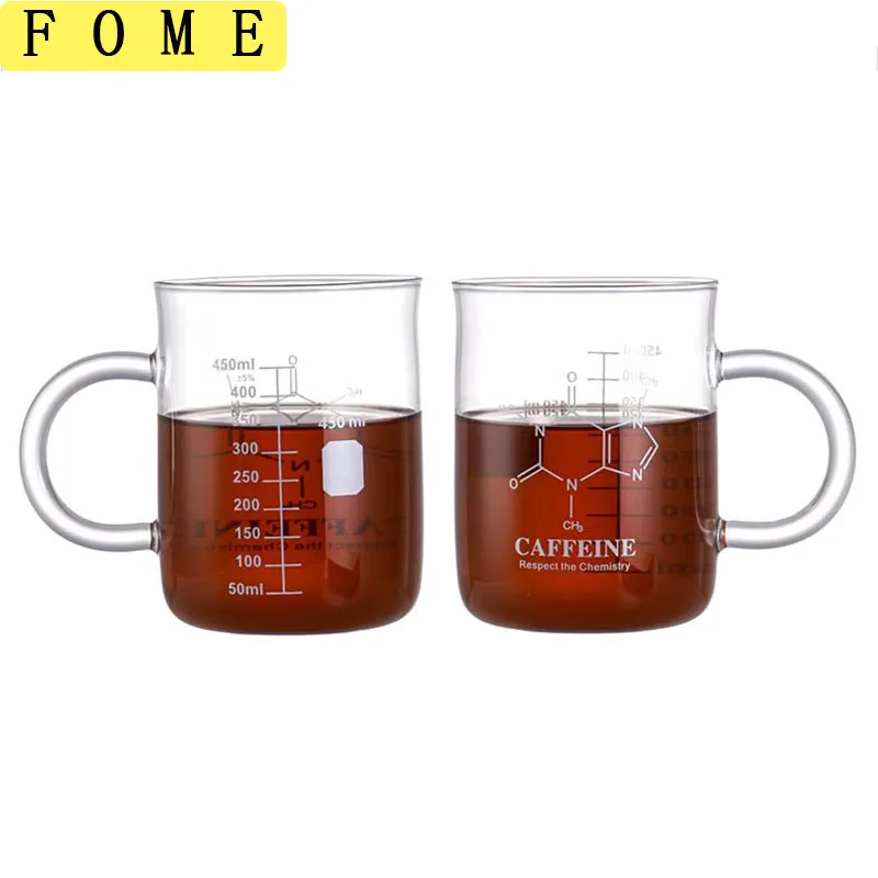 1/2 stücke Wärme-beständig Glas Messbecher Borosilikatglas Becher Mit Griff Küche Graduiert Glas Tasse Für Kaffee milch Image