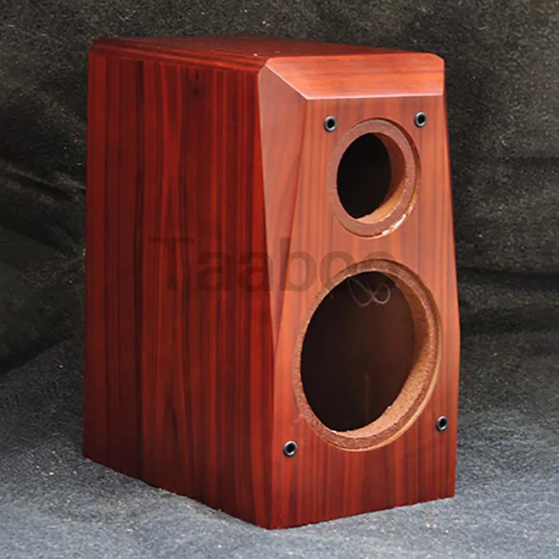 6,5 Zoll echtes Furnier-Bücherregal, HiFi-Lautsprecherbox, oberes Filet, abgeschrägte Palisander-Furnierhülle, Bücherregal, Lautsprecher, leere Box, ein Paar Image