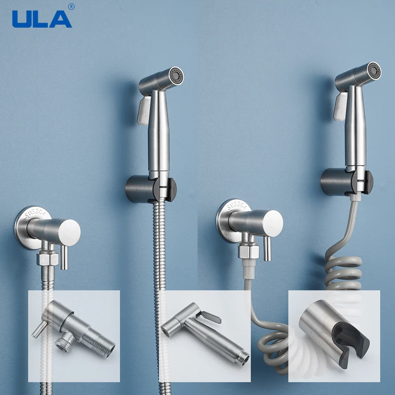ULA Gebürstet Bidet Wasserhahn Edelstahl Handheld Bidet Sprayer Set Wc Sprayer Bidet Wasserhahn Einzigen Kalten Wasserhahn Zubehör