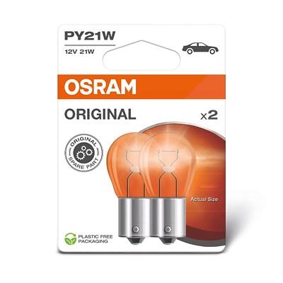 Osram PY21W ORIGINAL Glühlampe [Hersteller-Nr. 7507-2BL] für Abarth, Alfa Romeo, Alpina, Audi, BMW, Byd, Chery, Chevrolet, Chrysler, Citroën, Dacia, D