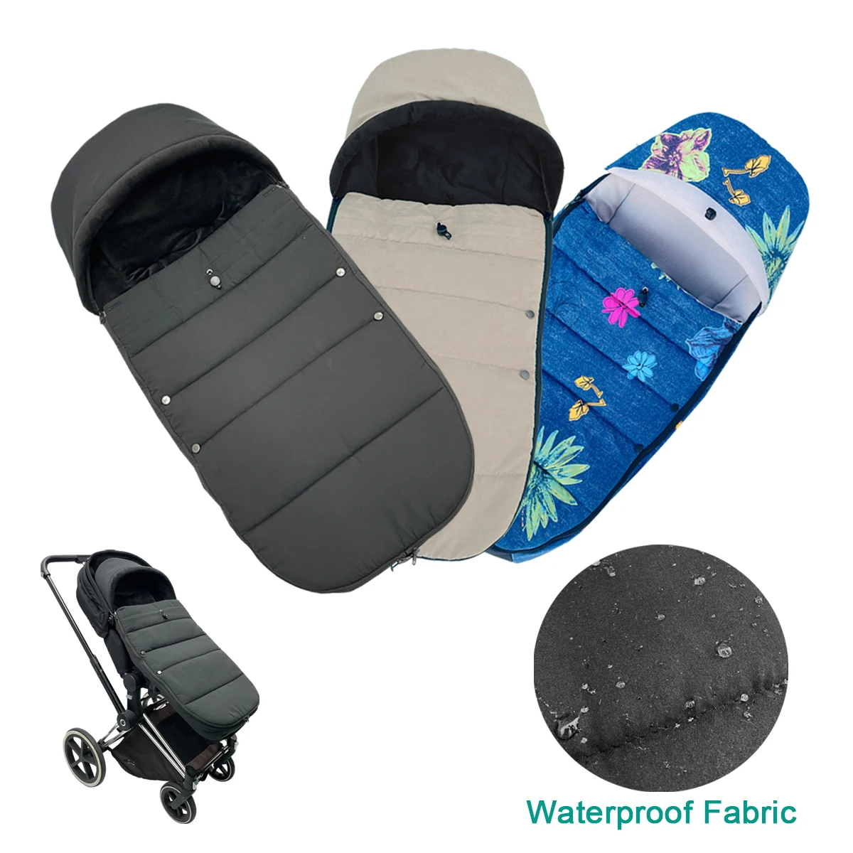 Universeller Winter-warmer Fußsack für Kinderwagen, kompatibel mit Cybex Priam, Mios, Balios Kinderwagen, weichem Futter