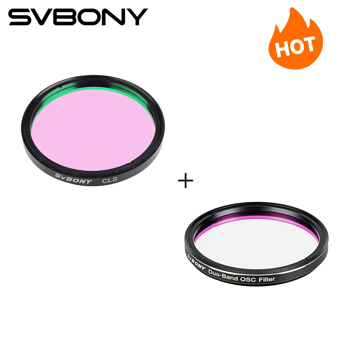 Svbony Teleskopfilter H-Alpha & OIII 7 nm 2" Nebelfilter SV220 und 2" CLS Filter Cut Lichtverschmutzung für Astrofotografie Image
