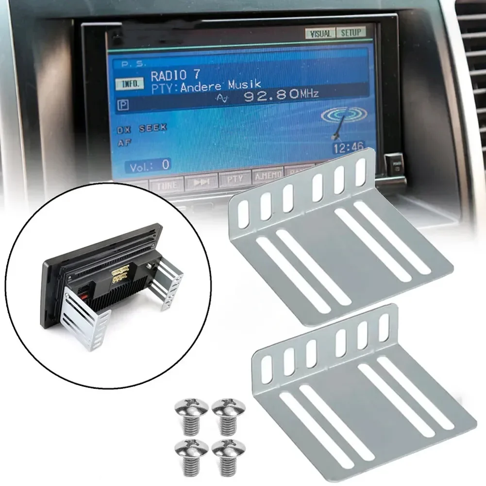 2-Installationsset, Radio-Halterung und Schraube, universeller Auto-Radio-Adapter, Auto-Stereo-Radio, MP5, einfach zu installierendes Kit zur Montage Image