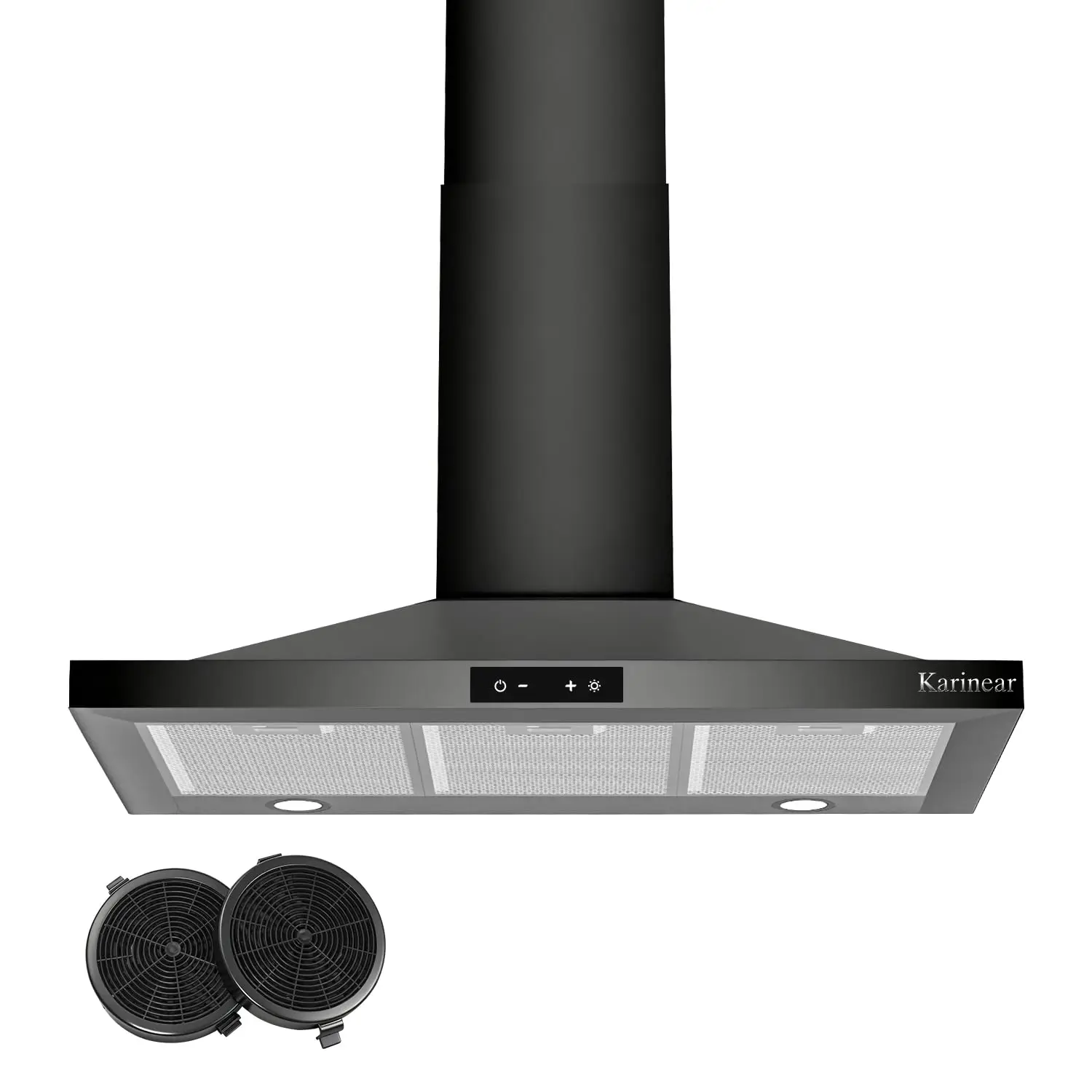Karinear Dunstabzugshaube 90 cm Breit, A++ Abzugshaube Umluft & Abluft, 329 m³/h, 3 Stufen, mit CBCF002 Aktivkohlefilter Image