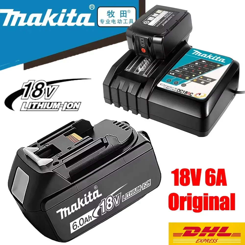 100 % Batterie Original 18 V Makita 6 Ah 6000 mAh für Makita BL1830B BL1850B BL1850 BL1840 Image