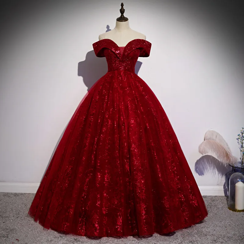 Rotes Abendkleid, Bankett, One-Shoulder-Kleid, 2022, lang, elegant, schlank, Event-Host, Kunstprüfungskleid für Frauen, Quinceanera-Kleider, Robe
