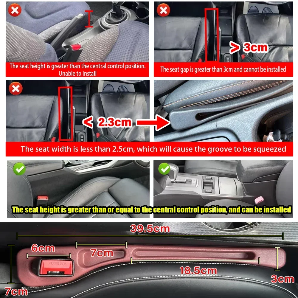 1 paar Universal Auto Sitz Lücke Stecker Streifen Seite Naht Auto Lücke Füllstoff Auslaufsicher Sitz Lücke Lagerung Organizer Innen Dekoration Image
