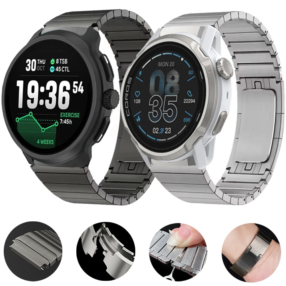 22 mm Edelstahlarmband für Suunto Race 2 1 S/9 Peak Pro/Vertical 2 1 Metallarmband für COROS APEX 4 42 mm/2 Pro/PACE 3 Band Image