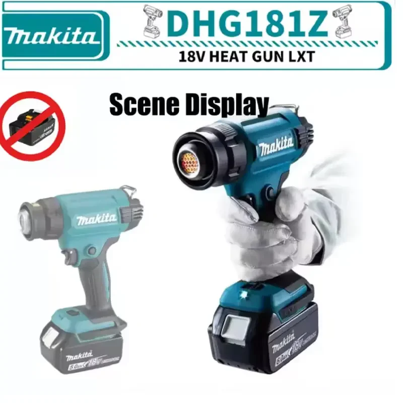 Makita 18 V kabellose Hand-Heißluftpistole mit LED-Anzeige, Löt-Thermobläse 550 ° C Temperaturregelung Heißluftpistole Image
