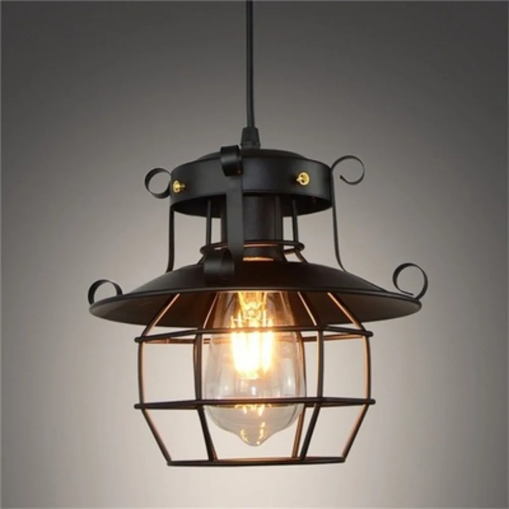Moderne minimalistische Kronleuchter Luxus Beleuchtung Einfachheit Vintage dekorative Anhänger Hängeleuchte Eisenkäfig Kronleuchter Schlafzimmer