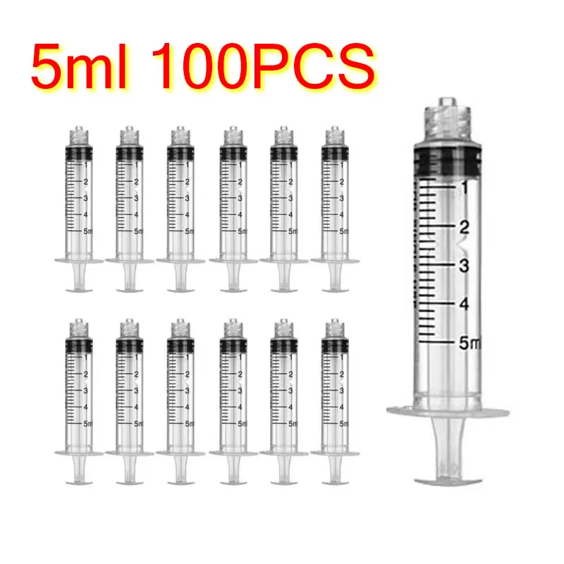 5 ml sterile Einweg-Kunststoffspritze mit Luer-Lock, einzeln verpackte Kunststoffspritze für den Laborgebrauch, 100 Stück Image