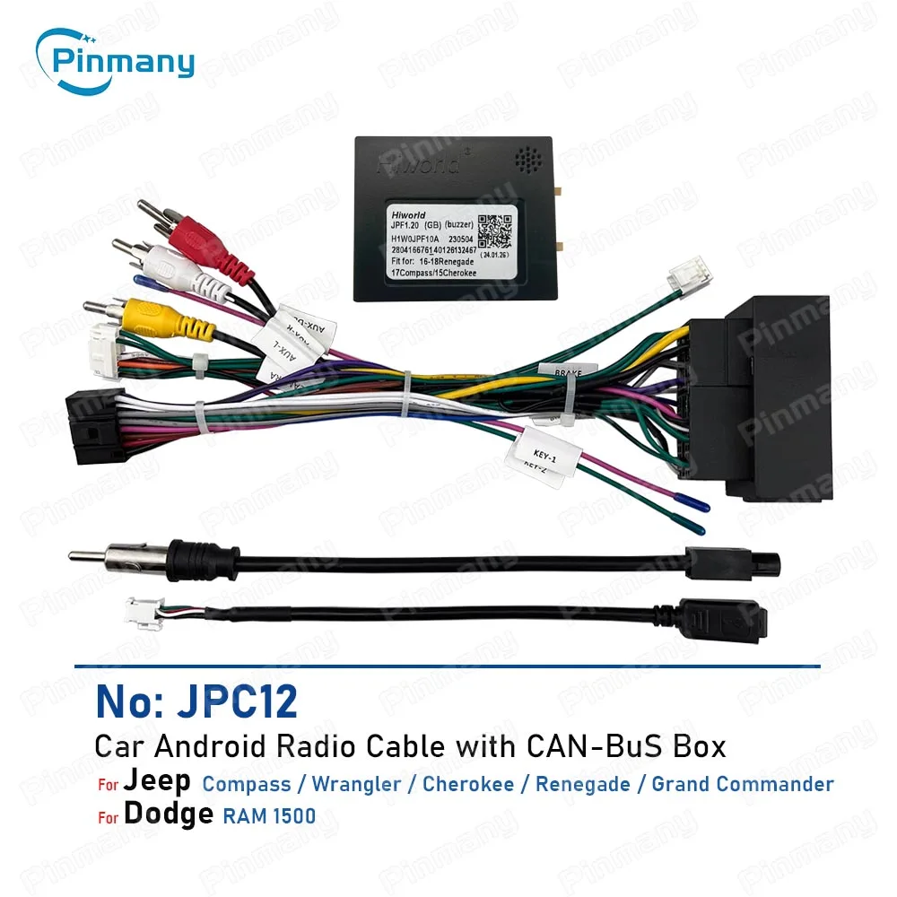 Autoradio-Kabelbaumstecker, CAN-Bus-Adapter für Jeep Compass Wrangler Cherokee Renegade Grand Commander Dodge RAM 1500 Image
