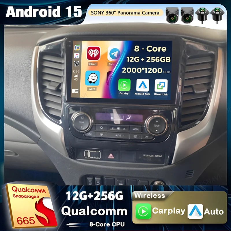 Android 15 Carplay Auto Radio Für Mitsubishi Pajero Sport 3 L200 5 Triton 3 2015-2019 Multimedia Video Player GPS Stereo 2Din DVD Image