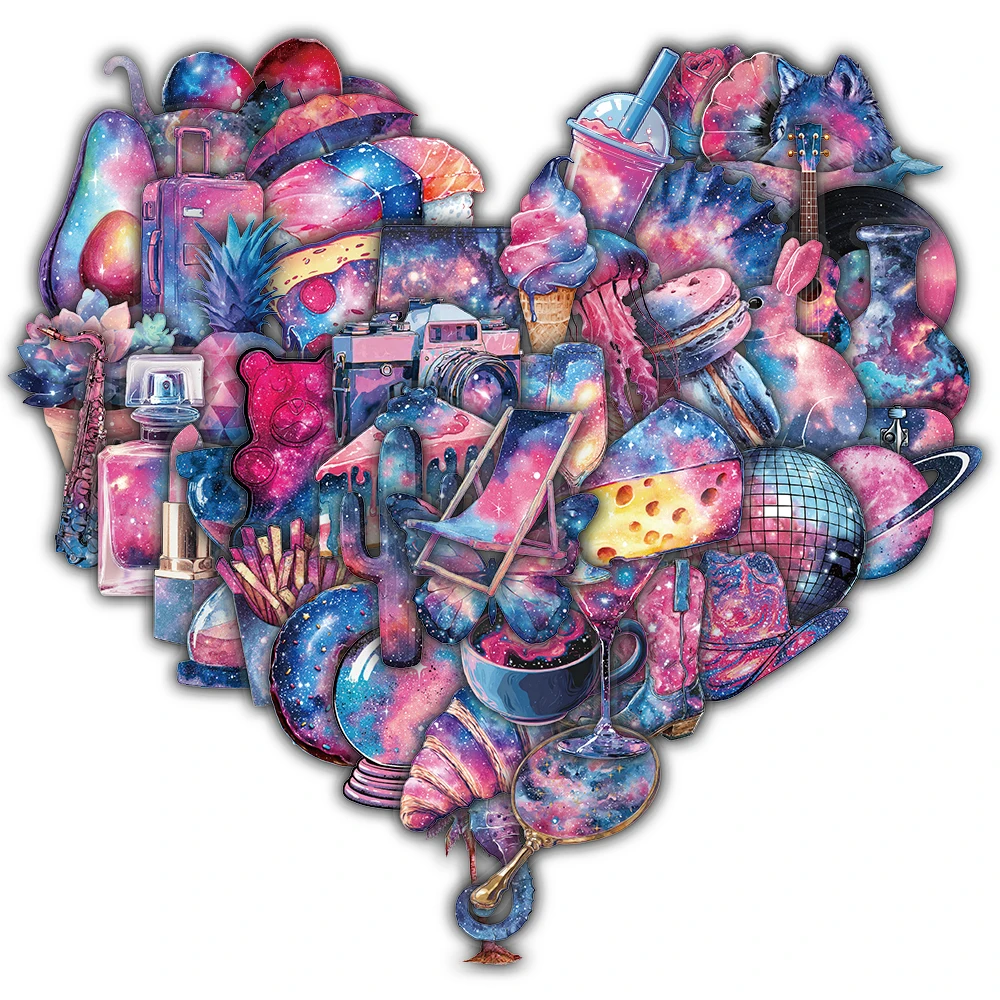 50PCS Starry Sky PVC Aufkleber PVC Schreibwaren Dekoration Peronalisieren Kaffee Telefon Aufkleber Gepäck Laptop Cartoon Graffiti Aufkleber Image