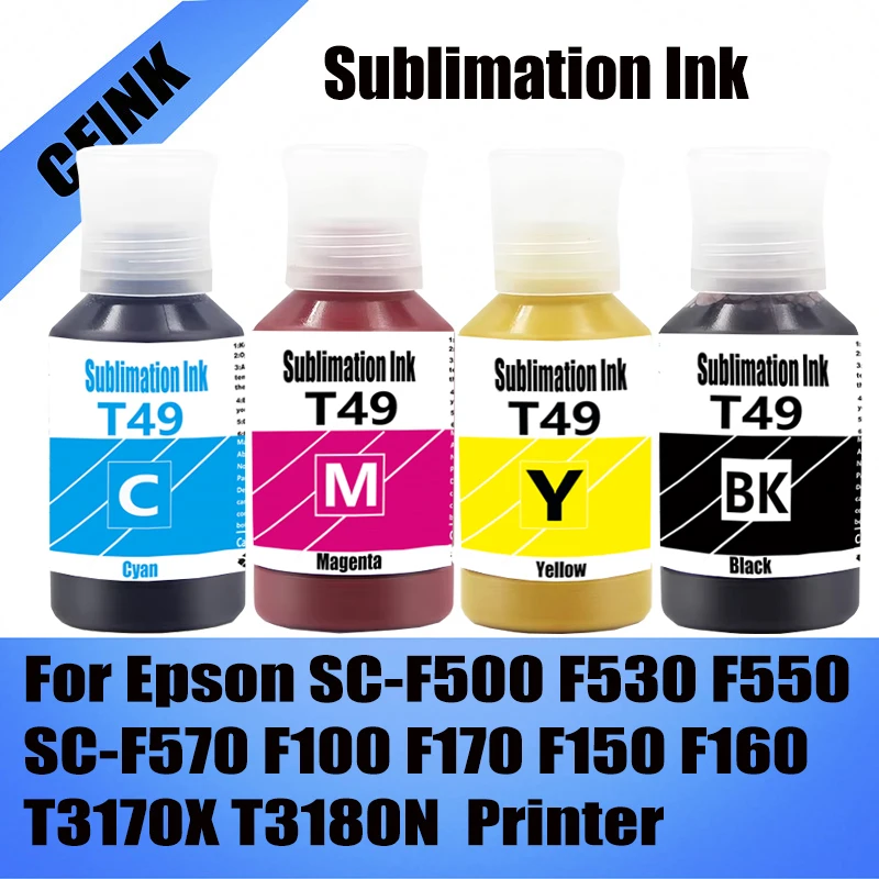 Encre de Sublimation 135ML pour imprimante par Sublimation T49N T49H T49L pour Epson SC-F100 F170 F150 F160 F500 F550 F570 F530 T3170X T3180N