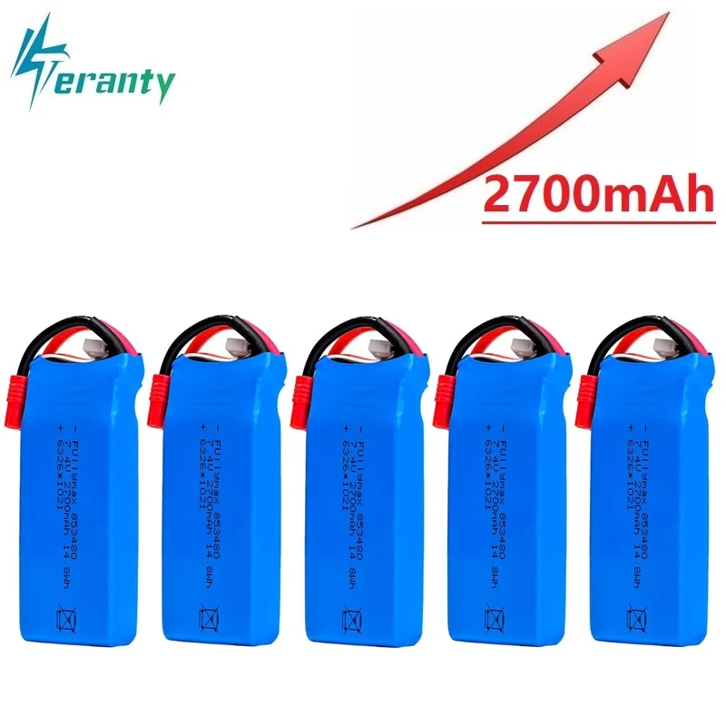 7,4 V 2700 mAh Lipo-Akku für Syma X8C X8W X8G Rc Drone Ersatzteile 2S 7,4 V 853480 Batterie für RC Toys Teile