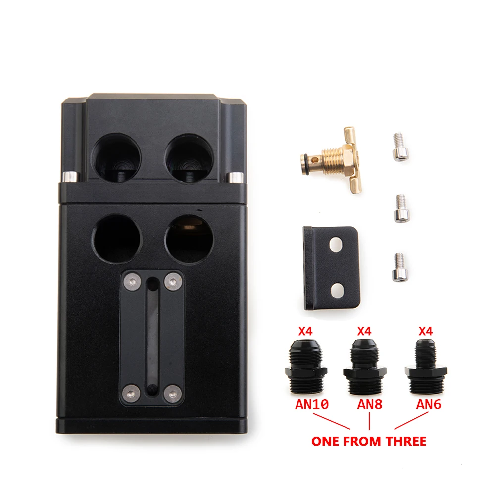 500ML Schwarz AN10 4 Port Aluminium Legierung Reservior Oil Catch Can Tank Mit Sichtbar Öl OCT-1127 Image