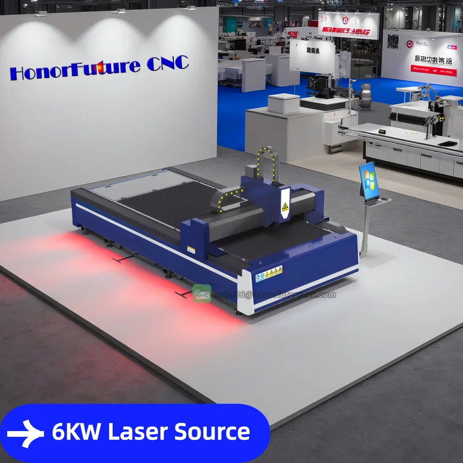 HonorFuture 3015H konkurrenzfähiger Preis Laserschneider 6000W 12000W CNC Vollautomatischer Fokus Laserfaserschneidemaschine für Metall Image