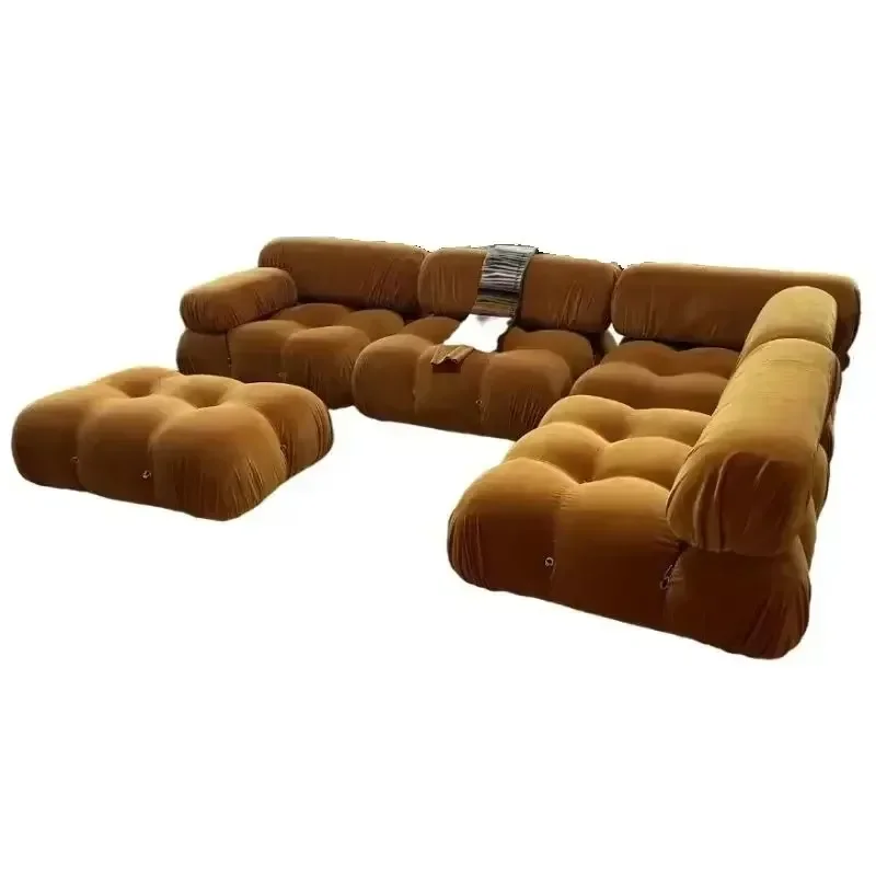 Wohnzimmermöbel, Boucle-Sofa, Couch, Liegestuhl, modernes Mario Bellini-Sofa-Set, modulares Sofa