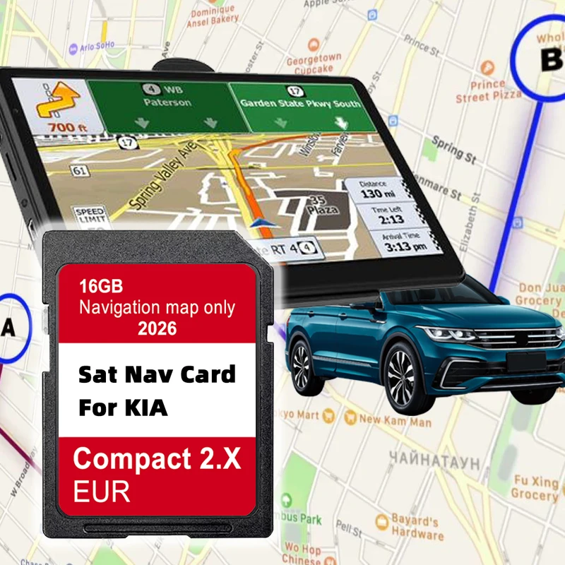 GEN2 Navigation 2026 Version Update EU-Karte für KIA Venga Ceed Sportage Rio Picanto Optima Sorento Multimedia GPS SD-Karte 32GB Image