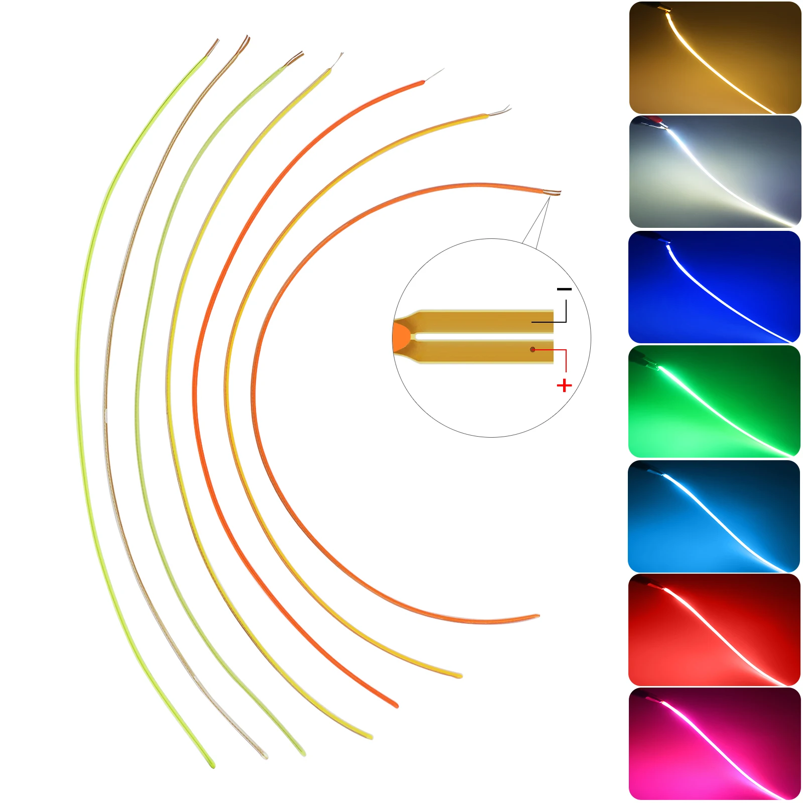 2/5/10Pcs Gleiche Ende LED Filament Flexible Ultra Slim 3V Spirale Glühbirne Filament Retro Edison birne Lampe Teile Diode Beleuchtung Dekor Image