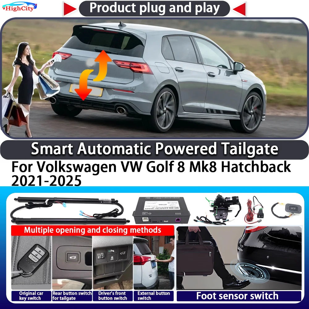 Für Volkswagen VW Golf 8 Mk8 Schrägheck 2021-2025 Smart Automatische Angetrieben Heckklappe Schlüssel Stamm Lift Schließen elektrische Power Heckklappe Image