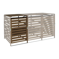 PROREGAL XL 1er-/2er-Mülltonnenverkleidung Erweiterung | HxBxT 114x67x97 cm | Dunkelbraun | Mülltonnenbox Mülltonnenabdeckung Massiv-Holz Image