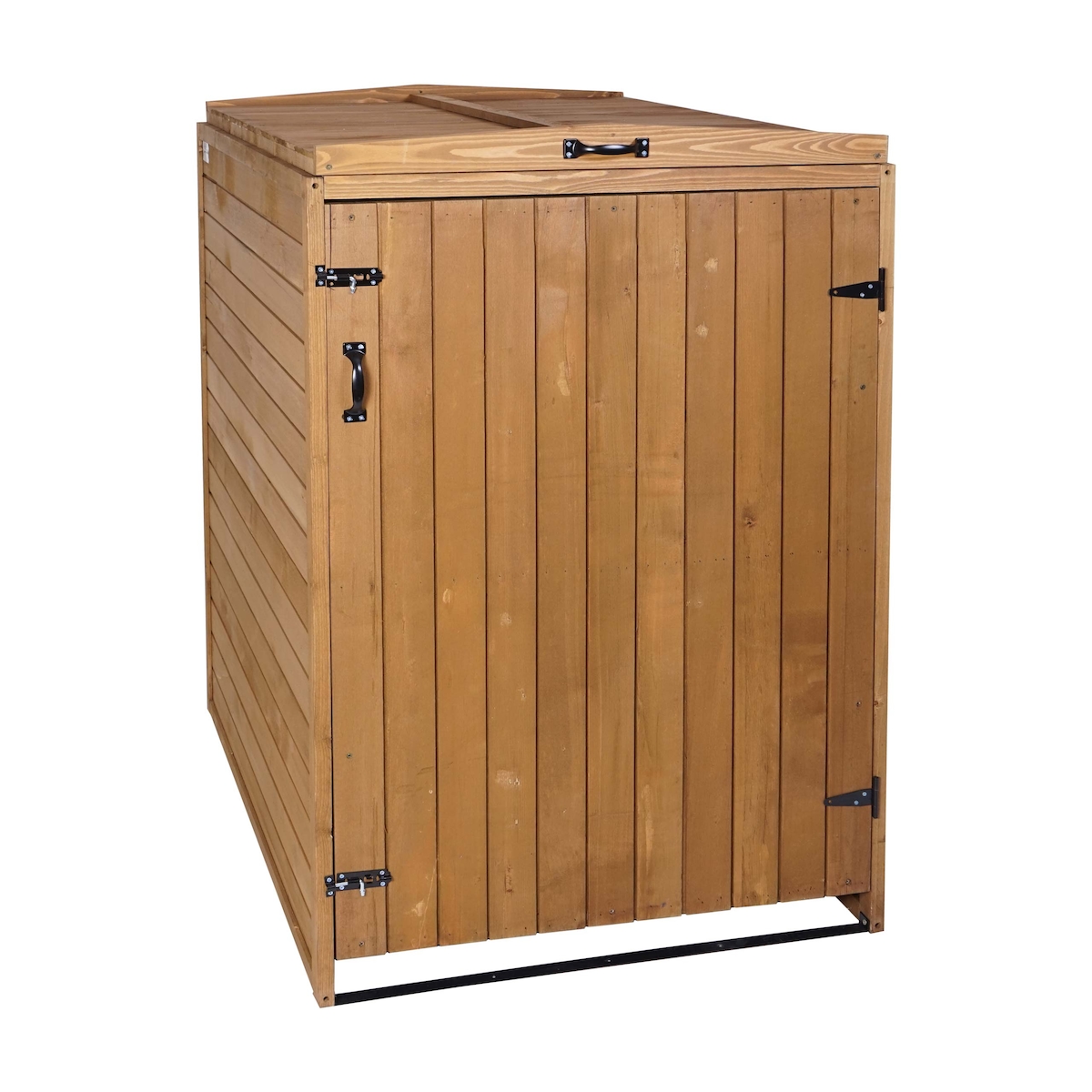 PROREGAL XL 1er-/2er-Mülltonnenverkleidung | HxBxT 126x79,5x98 cm | Braun | Mülltonnenbox Mülltonnenabdeckung Holz Image