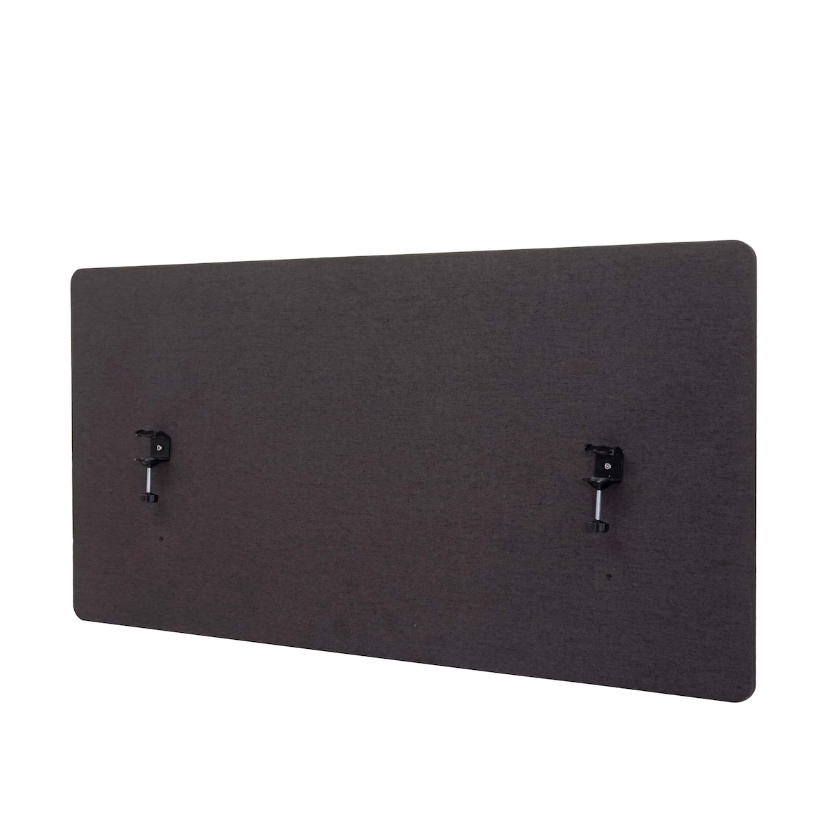 PROREGAL Akustik-Tischtrennwand | HxBxT 60x120x2 cm | doppelwandig Stoff Braun-Grau | Büro-Sichtschutz Schreibtisch Pinnwand Image