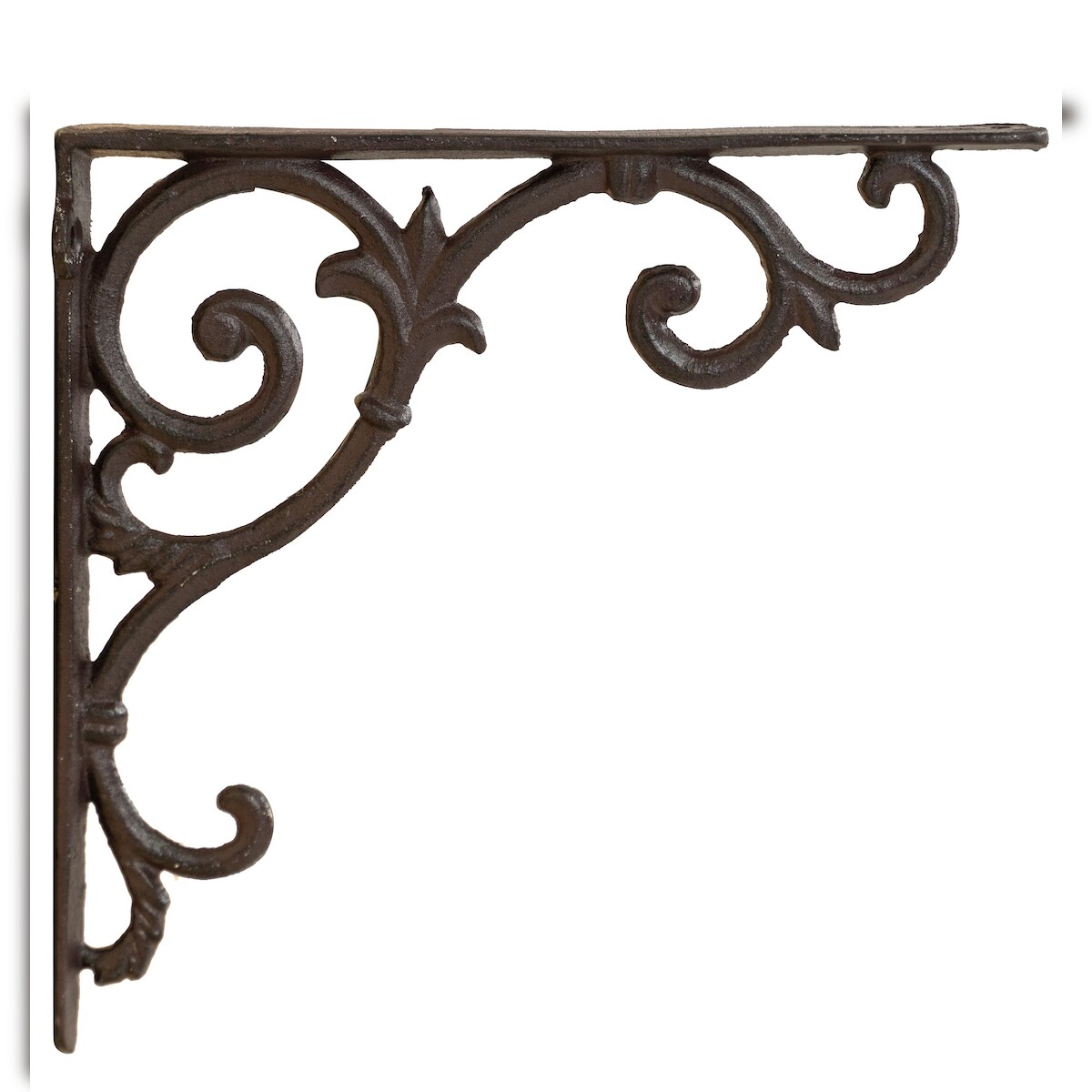 BISCOTTINI INTERNATIONAL ART TRADING Biscottini Regalträger aus Gusseisen, Antikbraun 24x4x24 cm – Wandregalträger – Dekorativer Regalträger aus Gusseisen im rustikalen Vintage-Stil Image