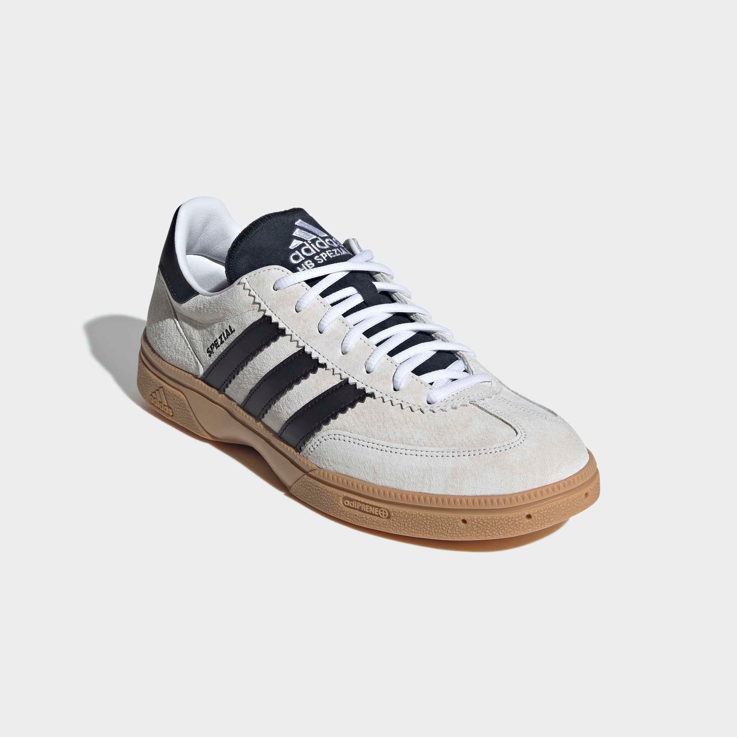 Hallenschuh ADIDAS PERFORMANCE "HANDBALL SPEZIAL", Herren, Gr. 45, cloud weiß, core schwarz, cloud weiß, Leder, Synthetik, Schuhe Hallenschuh