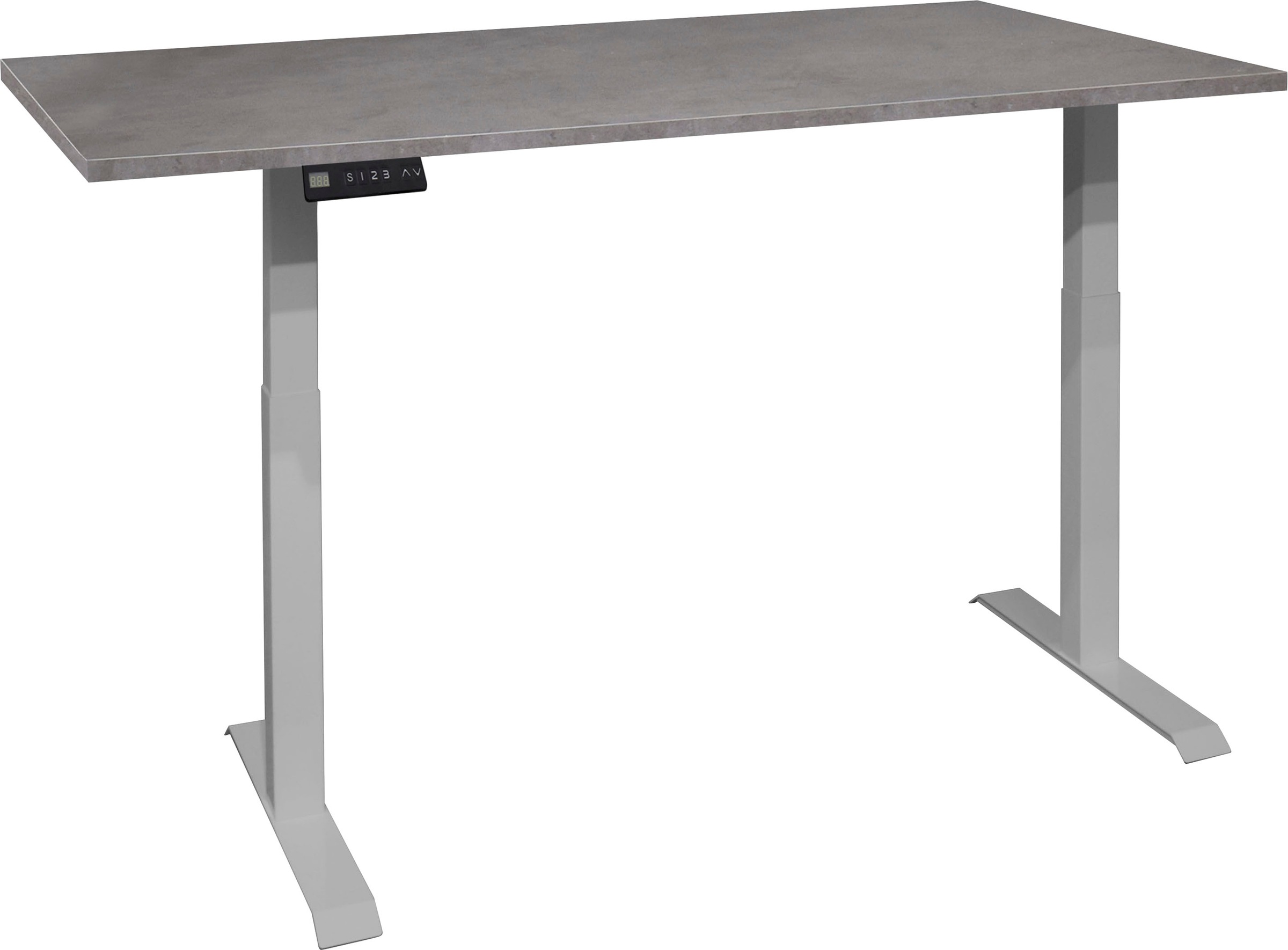 Schreibtisch MÄUSBACHER "Big System Office", silber (silber, graphit, silber, graphit), B:160cm, Tische, Schreibtisch, Breite 160 cm, elektrisch höhenverstellbar