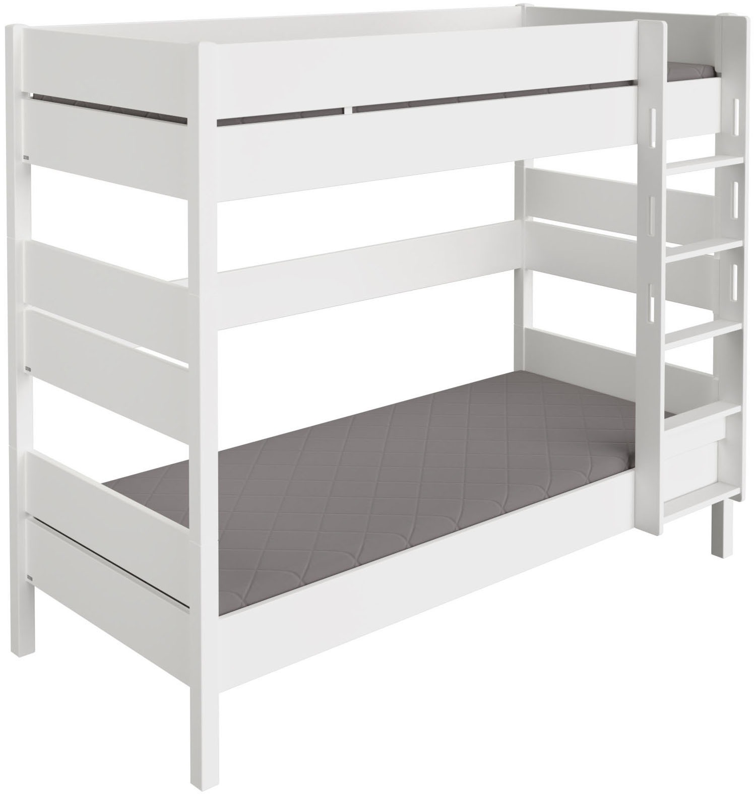 Spielbett PAIDI "TIAGO in verschiedenen Größen und Farben, Etagenbett mit Leiter", kreideweiß, kreideweiß, kreideweiß, B:106,3cm H:180,6cm L:210,4cm, Betten