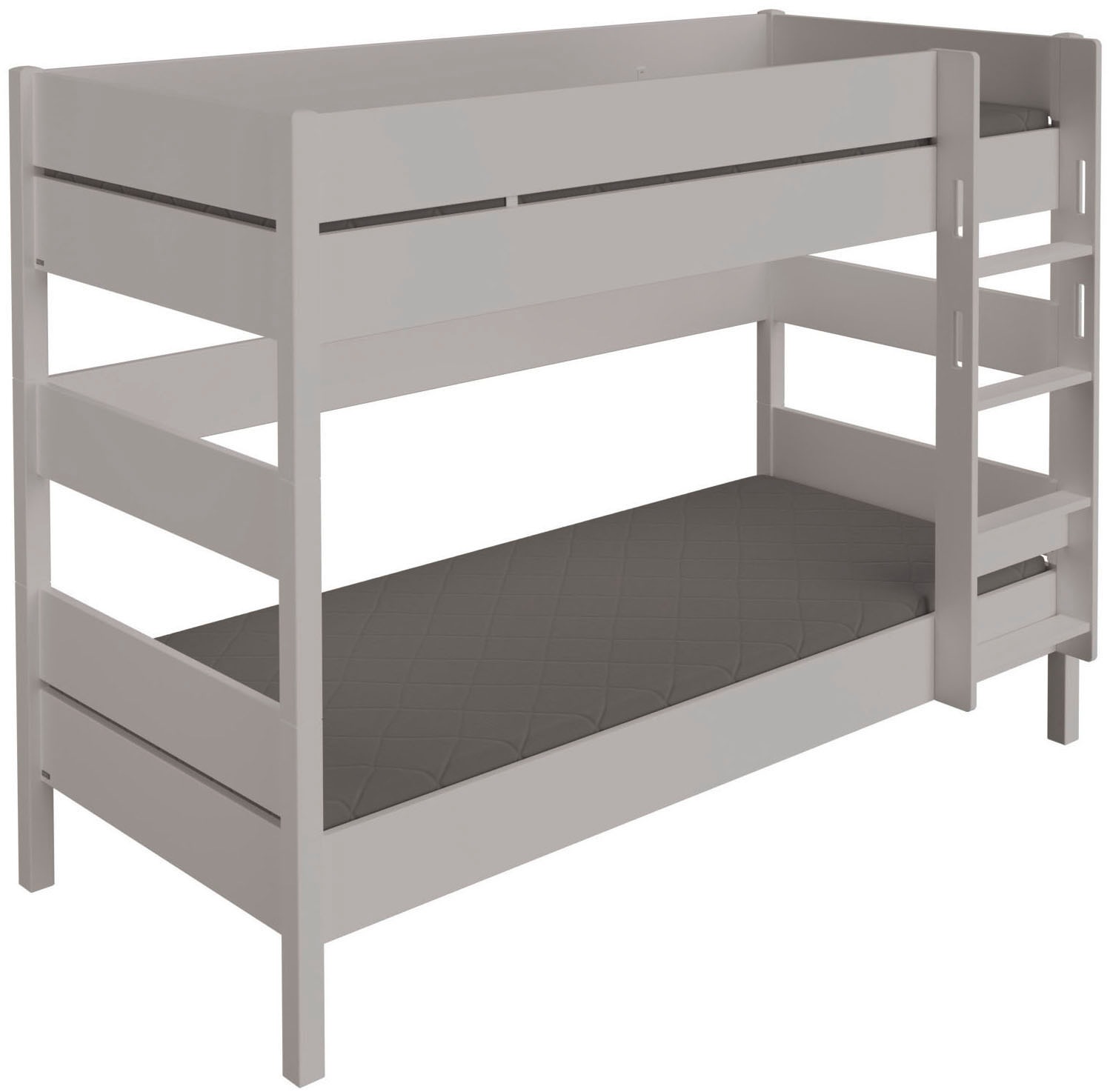Spielbett PAIDI "TIAGO in verschiedenen Größen und Farben, Etagenbett mit Leiter", kieselgrau, kieselgrau, kieselgrau, B:106,3cm H:160,6cm L:210,4cm, Betten
