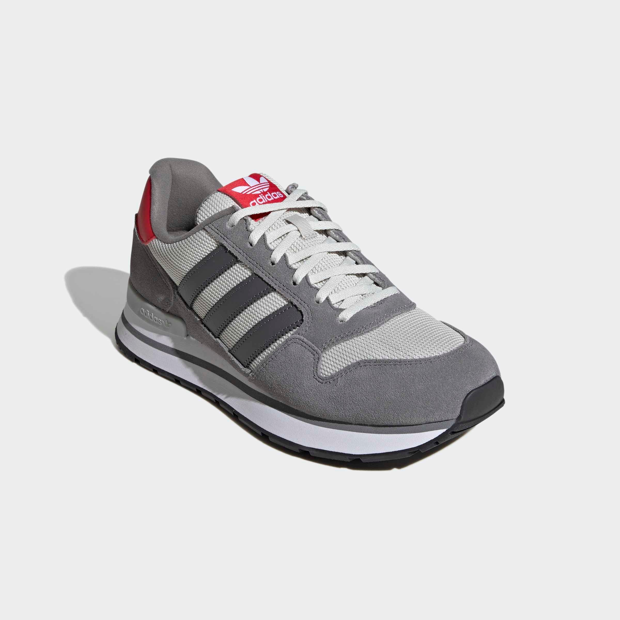 Sneaker ADIDAS ORIGINALS "ZX 600", Damen, Gr. 47, grau four, grau five, better scarlet, Leder, Textil, Schuhe Sneaker